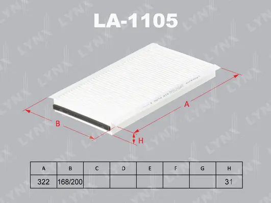 Filtre, air de l'habitacle LYNXAUTO LAC-1105