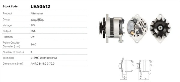 Alternateur LUSA LEA0612