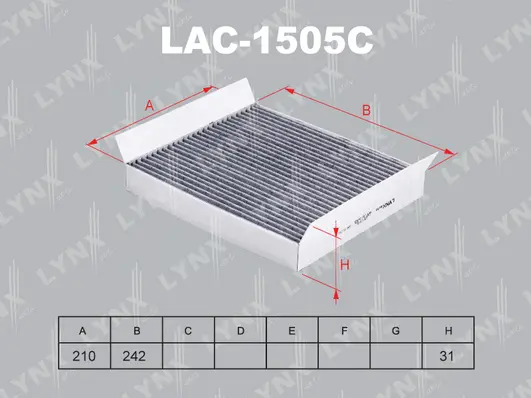 Filtre, air de l'habitacle LYNXAUTO LAC-1505C