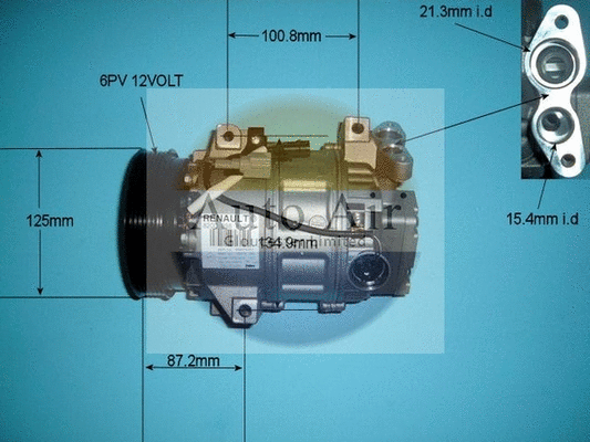 Compresseur, climatisation AUTO AIR GLOUCESTER 14-9733