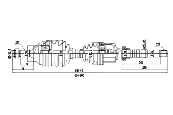 Arbre de transmission DYNAMATRIX DDS210015