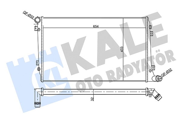 Radiateur, refroidissement du moteur KALE OTO RADYATÖR 356930
