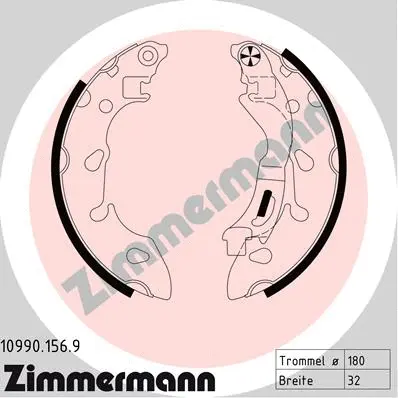 Jeu de mâchoires de frein ZIMMERMANN 10990.156.9