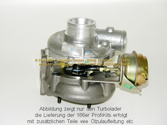 Turbocompresseur, suralimentation SCHLÜTTER TURBOLADER 166-02320