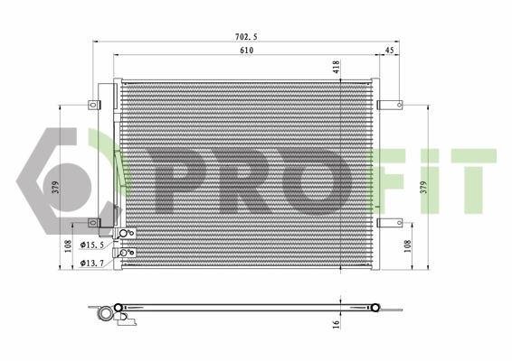 Condenseur, climatisation PROFIT 1770-0009