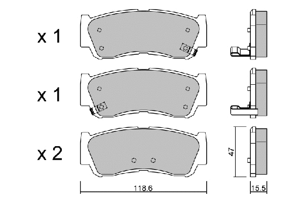 Kit de plaquettes de frein, frein à disque AISIN BPHY-2006