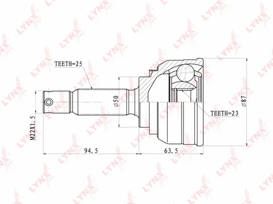 Jeu de joints, arbre de transmission LYNXAUTO CO-3629
