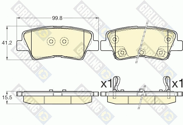 Kit de plaquettes de frein, frein à disque GIRLING 6135696