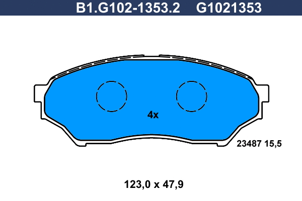 Kit de plaquettes de frein, frein à disque GALFER B1.G102-1353.2