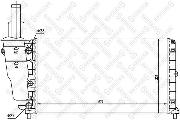 Radiateur, refroidissement du moteur STELLOX 10-25084-SX