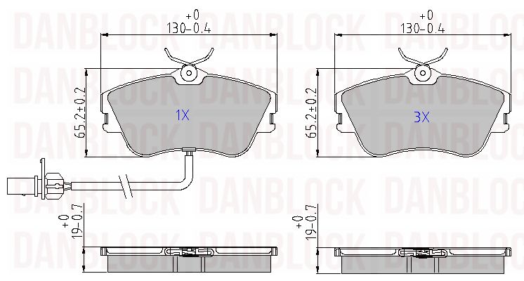 Kit de plaquettes de frein, frein à disque DANBLOCK DB 510634