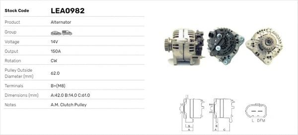 Alternateur LUSA LEA0982