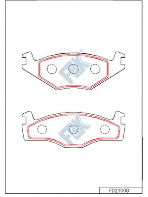 Kit de plaquettes de frein, frein à disque FBK FD21008