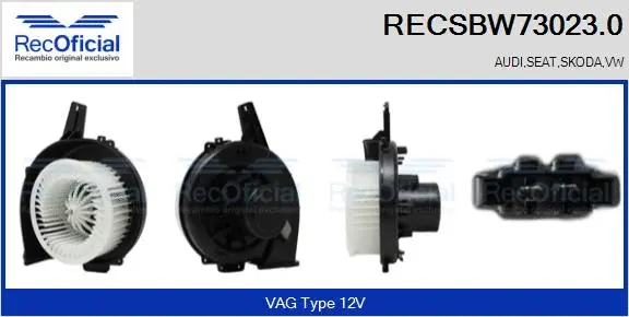 Pulseur d'air habitacle RECOFICIAL RECSBW73023.0