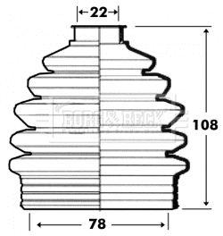 Jeu de joints-soufflets, arbre de commande BORG & BECK BCB6098