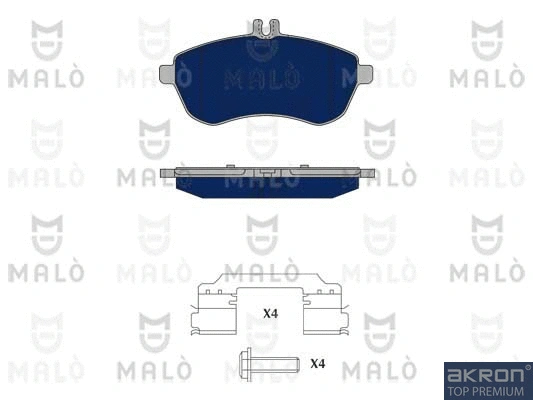 Kit de plaquettes de frein, frein à disque AKRON-MALÒ 1050030