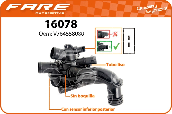 Thermostat, liquide de refroidissement FARE-CO 16078