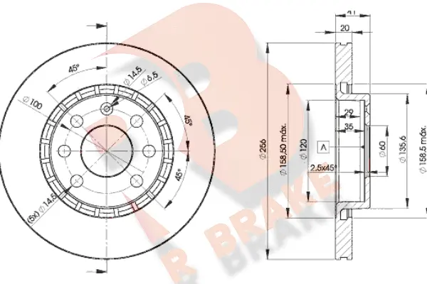 Disque de frein R BRAKE 78RBD29046