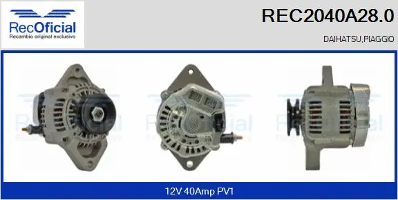 Alternateur RECOFICIAL REC2040A28.0