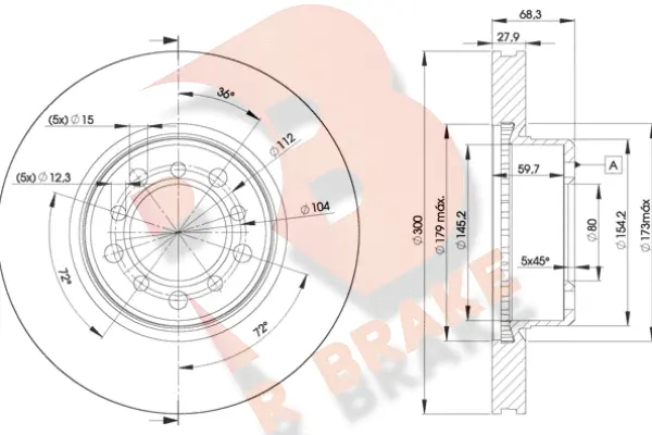 Disque de frein R BRAKE 78RBD20805