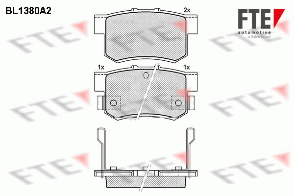 Kit de plaquettes de frein, frein à disque FTE 9010154