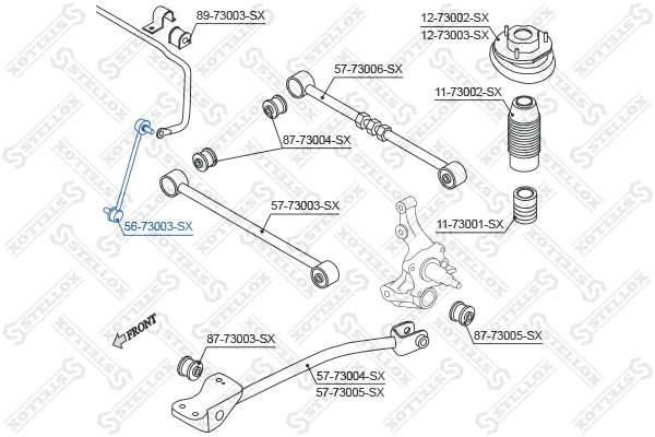Entretoise/tige, stabilisateur STELLOX 56-73003-SX