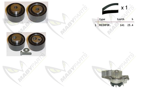 Pompe à eau + kit de courroie crantée MABYPARTS OBKWP0081