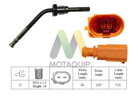 Capteur, température des gaz MOTAQUIP LVET402