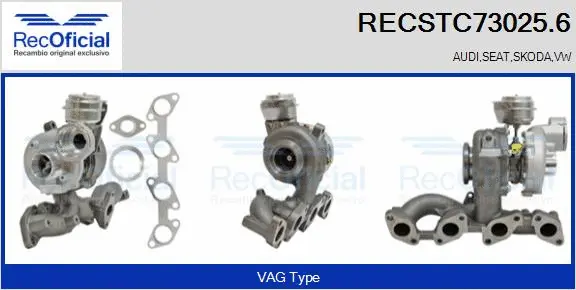 Turbocompresseur, suralimentation RECOFICIAL RECSTC73025.6
