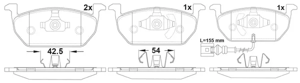 Kit de plaquettes de frein, frein à disque SB BP33009W