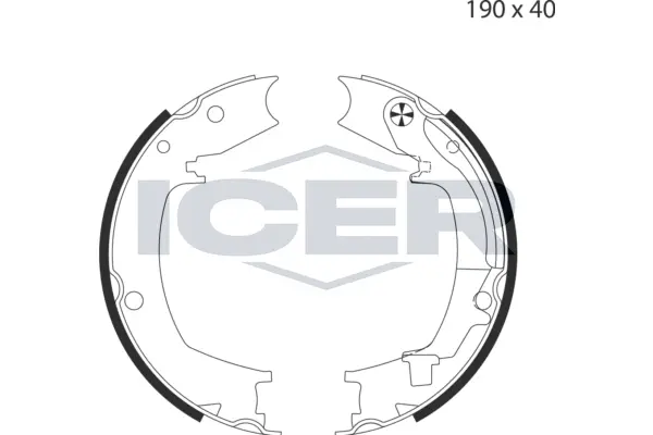 Jeu de mâchoires de frein, frein de stationnement ICER 79PB4043 C
