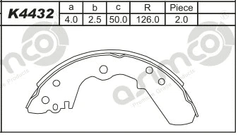 Jeu de mâchoires de frein ASIMCO K4432