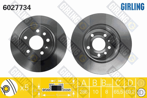 Disque de frein GIRLING 6027734