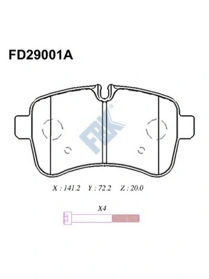 Kit de plaquettes de frein, frein à disque FBK FD29001A
