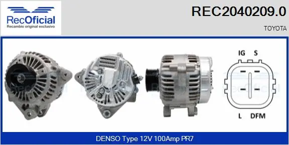 Alternateur RECOFICIAL REC2040209.0