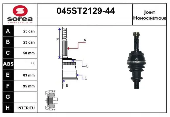 Jeu de joints, arbre de transmission STARTCAR 045ST2129-44
