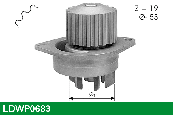 Pompe à eau, refroidissement du moteur LUCAS LDWP0683