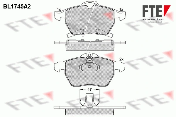Kit de plaquettes de frein, frein à disque FTE 9010329