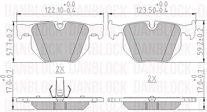 Kit de plaquettes de frein, frein à disque DANBLOCK DB 510752