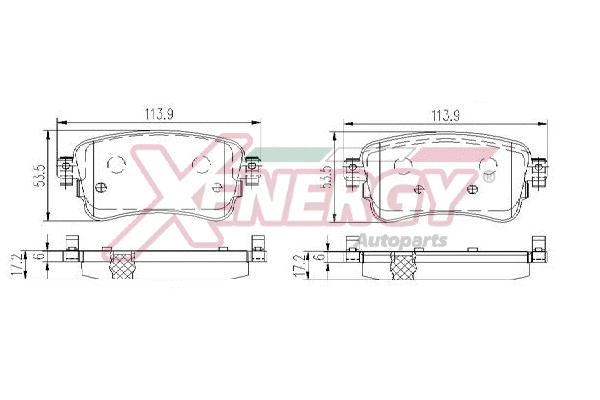 Kit de plaquettes de frein, frein à disque AP XENERGY X41394