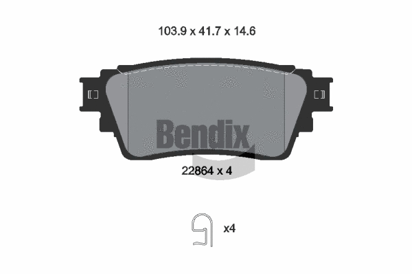 Kit de plaquettes de frein, frein à disque BENDIX Braking BPD2467
