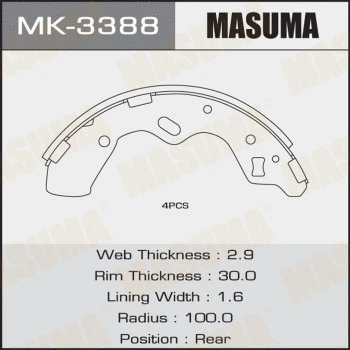 Jeu de mâchoires de frein MASUMA MK-3388
