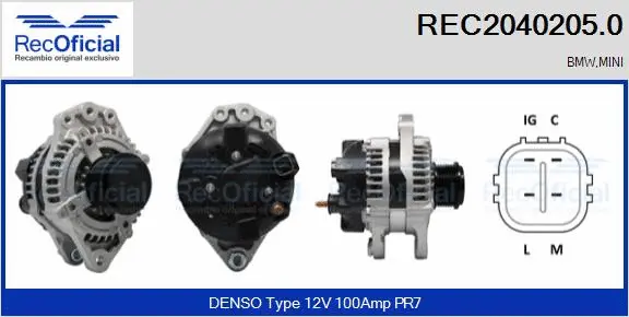 Alternateur RECOFICIAL REC2040205.0
