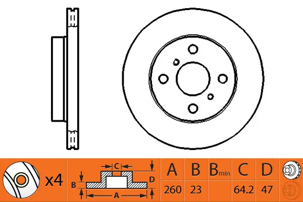 Disque de frein SB BR28117T