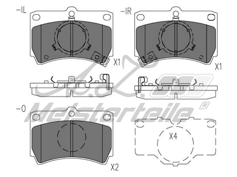 Kit de plaquettes de frein, frein à disque A.Z. Meisterteile AZMT-44-022-2319
