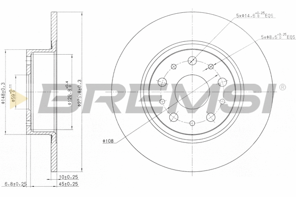 Disque de frein BREMSI CD6805S