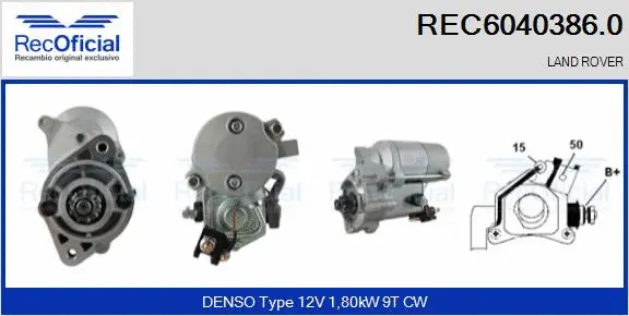 Démarreur RECOFICIAL REC6040386.0