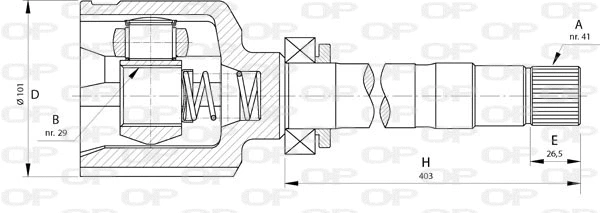 Jeu de joints, arbre de transmission OPEN PARTS CVJ5724.20