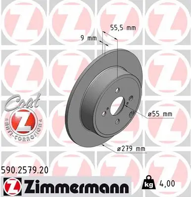 Disque de frein ZIMMERMANN 590.2579.20