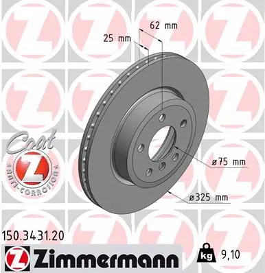 Disque de frein ZIMMERMANN 150.3431.20